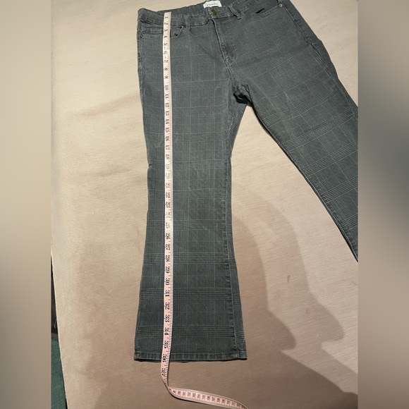 FRAME Le Crop Mini Boot checked mid-rise kick-flare jeans size 33 glen plaid - Picture 16 of 16